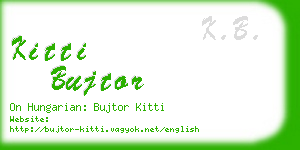 kitti bujtor business card